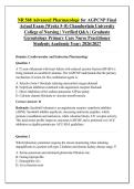 NR 568 Advanced Pharmacology for AGPCNP Final &NewLine;Actual Exam &lpar;Weeks 5&ndash;8&rpar; Chamberlain University &NewLine;College of Nursing &vert; Verified Q&A &vert; Graduate &NewLine;Gerontology Primary Care Nurse Practitioner &NewLine;Students Academic Year&colon; 2026&sol;2027 