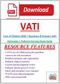 VATI Care of Children 2026 &vert; Questions & Answers with Rationales &vert; Pediatric Nursing Study Guide