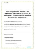 Jersey College Nutrition &lpar;HUN201&rpar; &ndash; Final EXAM LATEST VERSION WITH 300 QUESTIONS AND CORRECT RATIONALIZED SOLUTIONS JUST RELEASED THIS YEAR &lpar;2026-2027&rpar;&period;pdf is a comprehensive study resource designed to help students prepare for the HUN201 Nutrition Final 