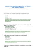 Statistics Final Examination Questions and Answers with Verified Solutions&period;