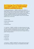 Oral Pathology Final UPDATED ACTUAL&NewLine;Exam SCRIPT 2026&sol;2027 WITH EXPERTVERIFIED ANSWERS RATED A&plus;