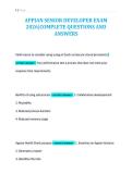 APPIAN SENIOR DEVELOPER EXAM&NewLine;2026&vert;COMPLETE QUESTIONS AND&NewLine;ANSWERS