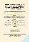 CJE BENCHMARK EXAM 2&sol; NURS 3251 CJE PRACTICE EXAM &vert; FREQUENTLY TESTED QUESTIONS & CORRECT ANSWERS &vert; NEW 2026&sol;2027&NewLine;&NewLine;