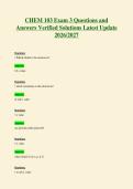2265 CHEM 103 Exam 3 Questions and Answers Verified Solutions Latest Update 2026 2027