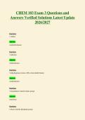 2266 CHEM 103 Exam 3 Questions and Answers Verified Solutions Latest Update 2026 2027