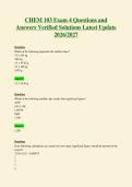 2268 CHEM 103 Exam 4 Questions and Answers Verified Solutions Latest Update 2026 2027