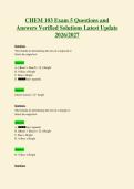 2269 CHEM 103 Exam 5 Questions and Answers Verified Solutions Latest Update 2026 2027