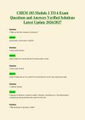2270 CHEM 103 Module 1 TO 6 Exam Questions and Answers Verified Solutions Latest Update 2026 2027