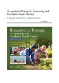 Test Bank - Occupational Therapy in Community and Population Health Practice&comma; 3rd Edition &lpar;Scaffa&comma; 2021&rpar;&comma; Chapter 1-28 Fully Covered