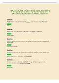FDOT EXAM Questions and Answers&NewLine;Verified Solutions Latest Update