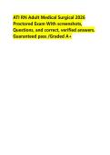 ATI RN Adult Medical Surgical 2026 &NewLine;Proctored Exam With screenshots&comma; &NewLine;Questions&comma; and correct&comma; verified answers&period; &NewLine;Guaranteed pass &sol;Graded A&plus; &NewLine;&NewLine;&NewLine;&NewLine;&NewLine;&NewLine;