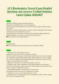 1024 ACS Biochemistry Newest Exam Detailed Questions and Answers Verified Solutions Latest Update 2026 2027
