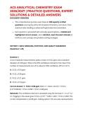 ACS ANALYTICAL CHEMISTRY EXAM 2026&sol;2027 &vert; PRACTICE QUESTIONS&comma; EXPERT SOLUTIONS & DETAILED ANSWERS