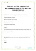 LA SERIES 103 EXAM COMPLETE 300 QUESTIONS WITH DETAILED SOLUTIONS JUST RELEASED THIS YEAR&period;pdf is a comprehensive study resource designed to help candidates prepare for the Louisiana Series 103 insurance licensing examination&period; It includes 300 practice ques