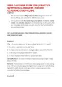 USPA D-LICENSE EXAM 2026 &vert; PRACTICE QUESTIONS & ANSWERS &vert; SOCCER COACHING STUDY GUIDE