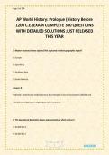 AP World History Prologue &lpar;History Before 1200 C&period;E&period;&rpar; EXAM COMPLETE 300 QUESTIONS WITH DETAILED SOLUTIONS JUST RELEASED THIS YEAR&period;pdf is a comprehensive study resource designed to help students prepare for AP World History content covering the period befor