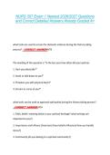 NURS 307 Exam 1 Newest 2026&sol;2027 Questions &NewLine;and Correct Detailed Answers Already Graded A&plus;