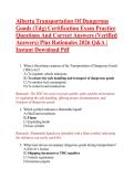 Alberta Transportation of Dangerous Goods &lpar;TDG&rpar; Certification Exam &lpar;2026&rpar; &ndash; Practice Questions&comma; Verified Answers&comma; and Rationales