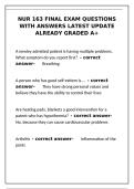 NUR 163 Final Exam Study Guide &vert; Nursing Fundamentals Practice Questions & Answers&NewLine;