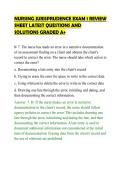 NURSING&lowbar;JURISPRUDENCE&lowbar;EXAM&lowbar;1&lowbar;REVIEW&lowbar;SHEET&lowbar;LATEST&lowbar;QUESTIONS&lowbar;AND&lowbar;SOLUTIONS&period;pdf