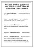 NUR 163 Exam 1 Study Guide &vert; Nursing Fundamentals Practice Questions & Verified Answers&NewLine;