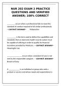 Nur 202 exam 2 practice questions and verified answer&semi; 100&percnt; correct