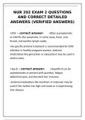 NUR 202 EXAM 2 questions and correct detailed answers &lpar;verified answers&rpar;