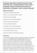 NURS6202 ADVANCED PATHOPHYSIOLOGY FINAL&NewLine;EXAM PRACTICE &vert; COMPREHENSIVE STUDY GUIDE &vert;&NewLine;ADVANCED REVIEW TESTBANK WITH PRACTICE&NewLine;QUESTIONS & ANSWERS &vert; LATEST UPDATE 2026&sol;2027