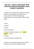 nur 202 exam 2 practice questions and verified answers with rationales&NewLine;