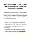 nur 202 final exam study questions and verified answers with rationales&NewLine;