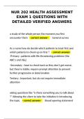 nur 202 health assessment exam 1 practice questions and verified answers&NewLine;