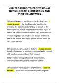 nur 202 intro to professional nursing exam 2 practice questions and verified answers&NewLine;