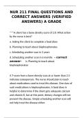 nur 211 final exam study questions and verified answers with rationales&NewLine;