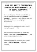 nur 211 test 1 practice questions and verified answers&NewLine;