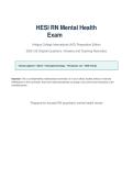HESI RN Mental Health Comprehensive Exam &vert; Practice Questions&comma; Answers and Rationales &vert; Antigua College International &vert; 2026 Edition&period;