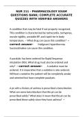 nur 211 pharmacology exam questions bank and verified answers&NewLine;