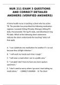 nur 211 exam 3 respiratory nursing questions and verified answers&NewLine;