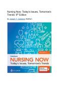 Test Bank - Nursing Now&colon; Today's Issues&comma; Tomorrow's Trends&colon; 9th Edition&comma;&NewLine;by Joseph T&period; Catalano &lpar;Author&comma; Chapters 1-24 Fully Covered