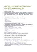 NUR 202 - EXAM 3&sol;EXAM QUESTIONS AND ACCURATE ANSWERS
