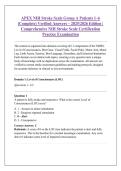 APEX NIH Stroke Scale Group A Patients 1&ndash;6 &NewLine;&lpar;Complete&rpar; Verified Answers &ndash; 2025&sol;2026 Edition &vert; &NewLine;Comprehensive NIH Stroke Scale Certification &NewLine;Practice Examination 