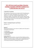 SOC 220 Final Actual Exam Higher Education &NewLine;Sociology Curriculum &vert; 2026&sol;2027 Academic Year &vert; &NewLine;Verified Questions and Answers 