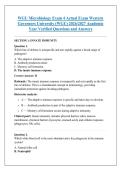WGU Microbiology Exam 4 Actual Exam Western &NewLine;Governors University &lpar;WGU&rpar; 2026&sol;2027 Academic &NewLine;Year Verified Questions and Answers