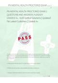 PN MENTAL HEALTH PROCTORED EXAM 2 &NewLine;QUESTIONS AND ANSWERS ALREADY &NewLine;GRADED A&plus;&period; 100&percnt; Verified Solutions &vert; Updated &NewLine;Per Latest Guidelines &vert; Graded A&plus; 