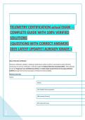 TELEMETRY CERTIFICATION actual EXAM &mdash; &NewLine;COMPLETE GUIDE WITH 100&percnt; VERIFIED &NewLine;SOLUTIONS  &NewLine;&vert;QUESTIONS WITH CORRECT ANSWERS  &NewLine;2025 LATEST UPDATE&excl;&excl; ALREADY GRADE &plus; 