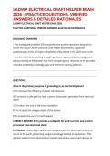 LADWP ELECTRICAL CRAFT HELPER EXAM 2026 &ndash; PRACTICE QUESTIONS&comma; VERIFIED ANSWERS & DETAILED RATIONALES