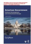 TEST BANK for American Government&colon; Political Development&NewLine;and Institutional Change 12th Edition by Cal Jillson&vert; ISBN-13&NewLine;978-1032293967 &vert;  All Chapters 1 - 16&comma; Complete Latest Version