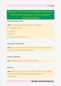 Advance Technician Firefighter Questions &NewLine;and Correct Answers&sol; Latest Update &sol; &NewLine;Already Graded
