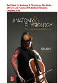 Test Bank for Anatomy & Physiology&colon; The Unity&NewLine;of Form and Function 9th Edition&vert; ISBN-13 978-1260256000 &vert;Complete&NewLine;Chapters 1-29 &vert; All Chapters 