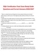 BQA Certification Final Exam &ndash; Study Guide Questions and Correct Answers &vert; Comprehensive Exam Prep 2026&sol;2027
