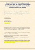 Exam 1&colon; NURS618&sol; NURS 618 &vert; Questions and &NewLine;Answers &lpar;Latest 2026&sol; 2027 Update&rpar; Pathophysiology &NewLine;Review &vert; Guaranteed Pass &vert; 100&percnt; Correct &lpar;Verified &NewLine; Answers&rpar;- Southeastern Louisiana 